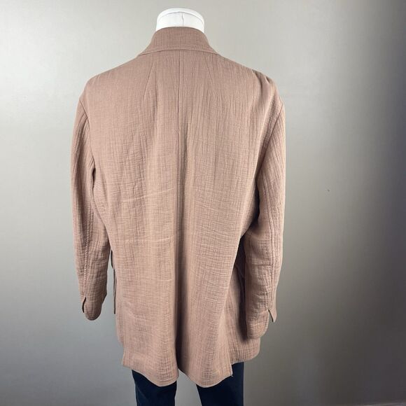 Madewell Size Small Boho Boxy Cotton-Linen Relaxed Larsen Blazer in Faded Earth - Picture 6 of 10